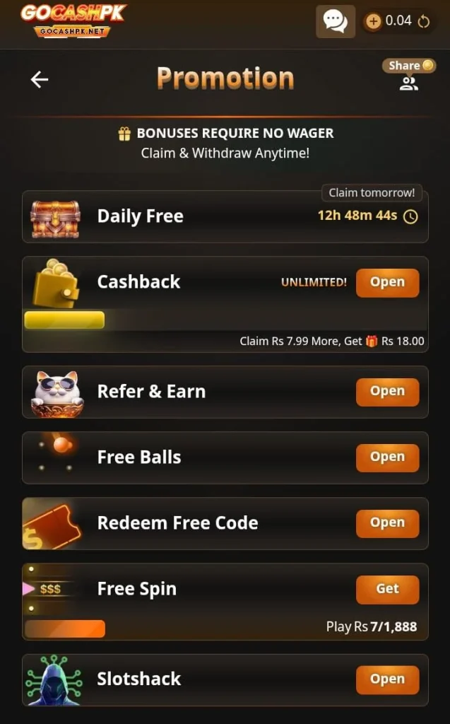 Gocashpk game